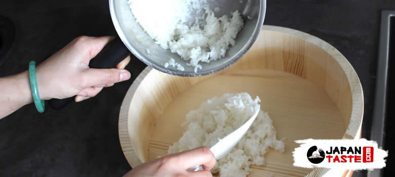 recipe rice sushi hangiri spoon