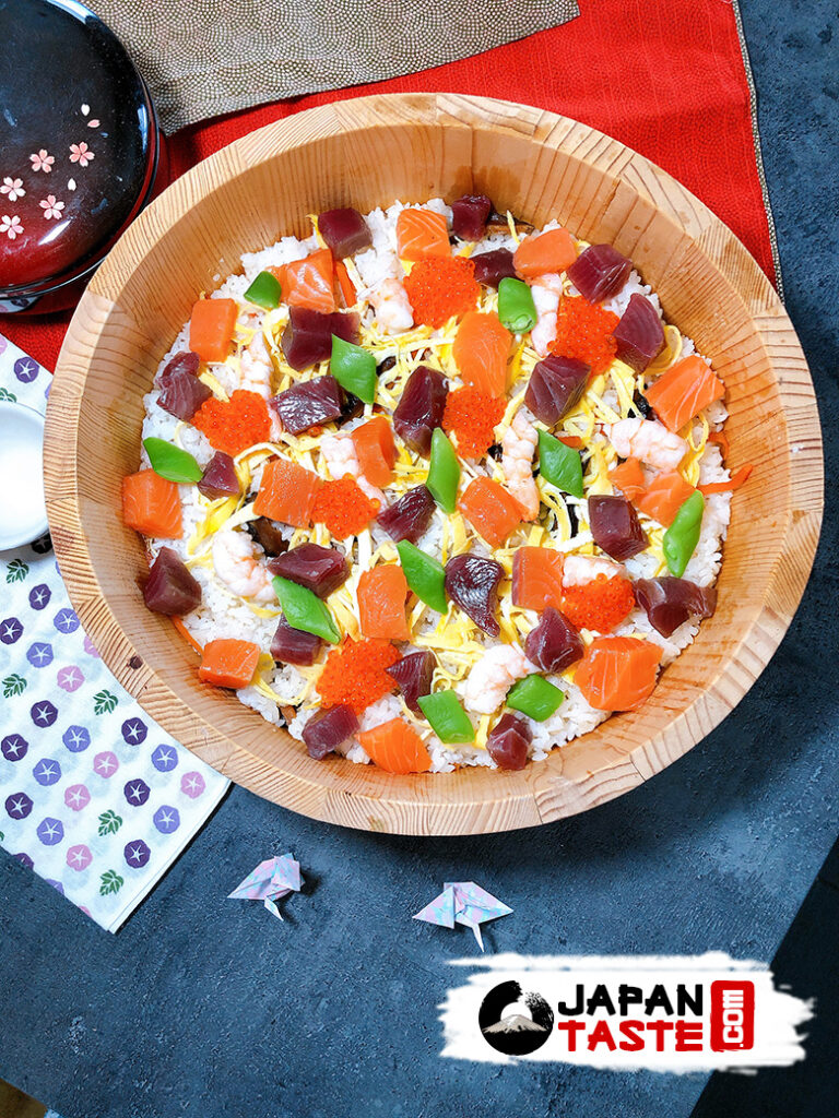 Seafood chirashi sushi recipe