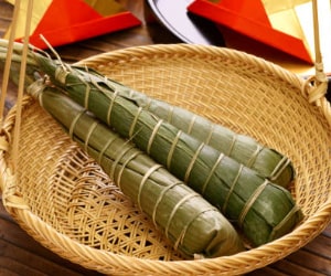 Chimaki, sticky rice with a conical shape